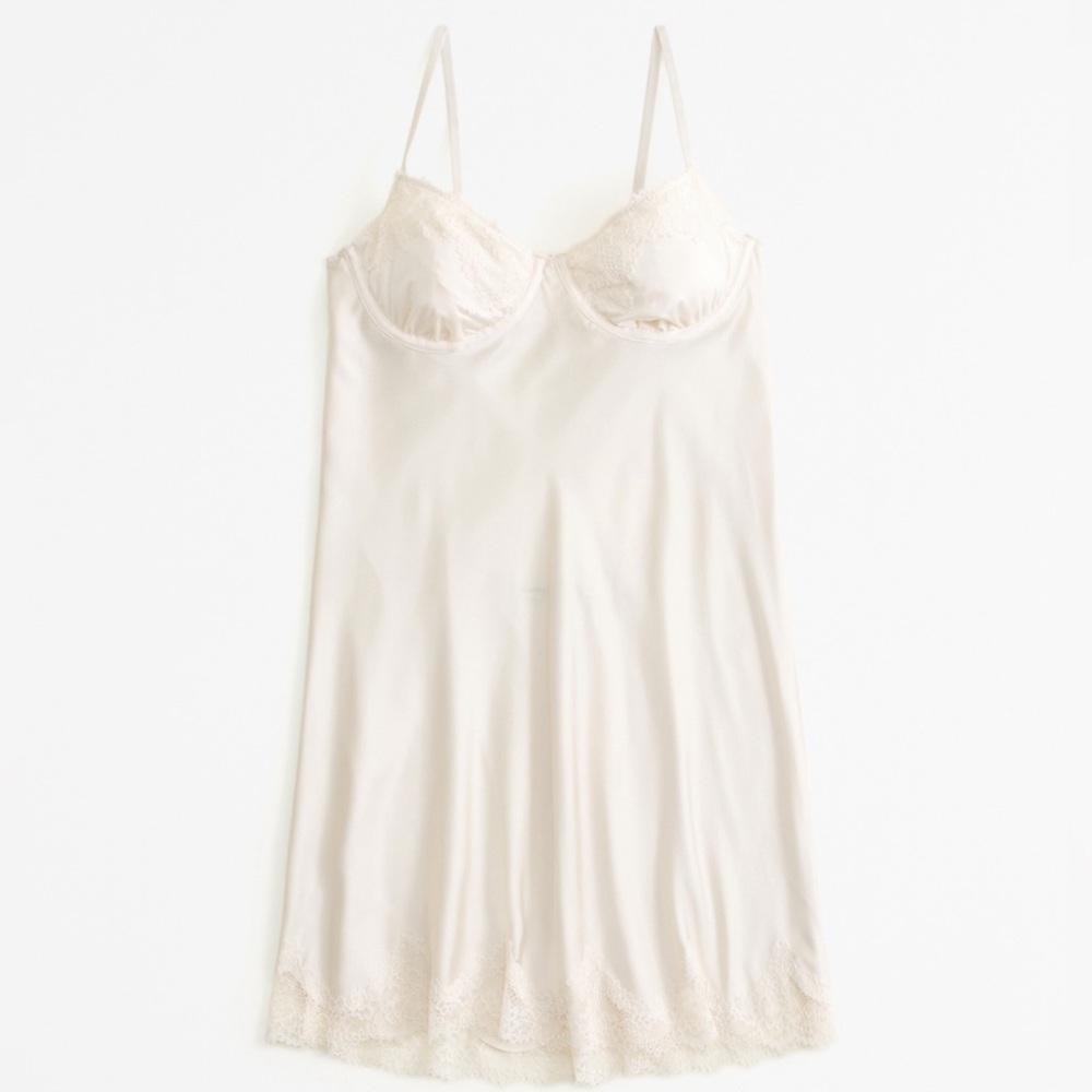 Abercrombie Lace Trimmed Silk Nightgown